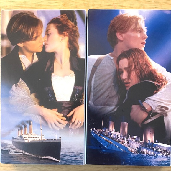 Titanic VHS 1997, 2 Tape Set, pre-owned Leo DiCaprio Kate Winslet James Cameron - Picture 5 of 6